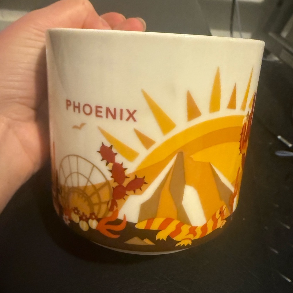Starbucks White Mug Phoenix with Orange Interior
